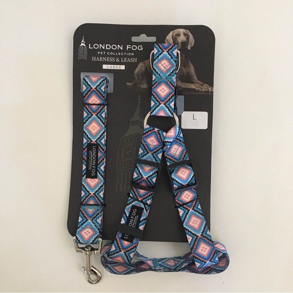 Dog (L) Harness and Leash for Large Dogs NEW | London Fog Pet Collection